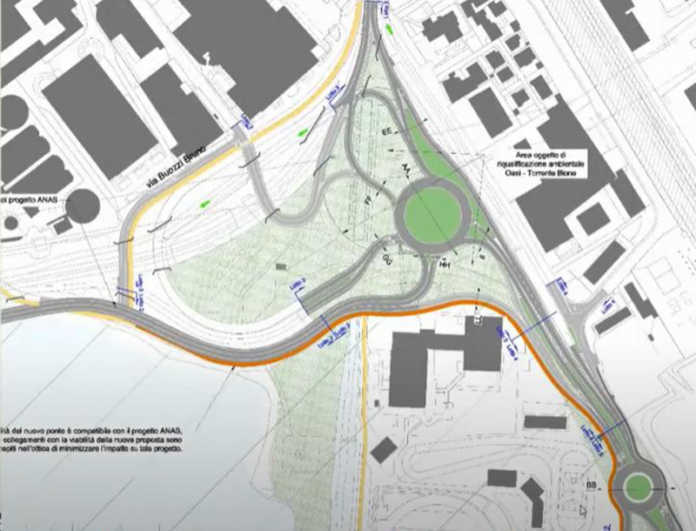La proposta di progetto della nuova viabilità al Bione con l'innesto del quarto ponte a doppio senso di marcia