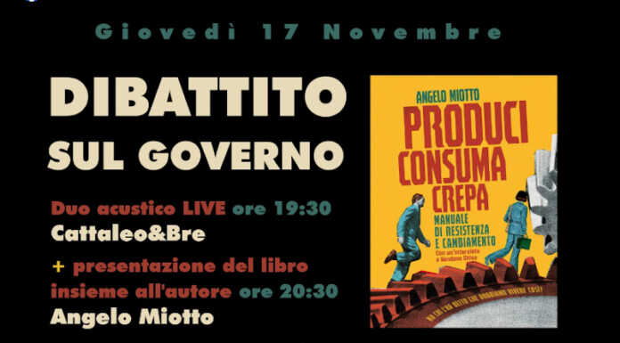 Osnago, al circolo Arci La LoCo incontro con Miotto autore di “Produci, consuma, crepa”
