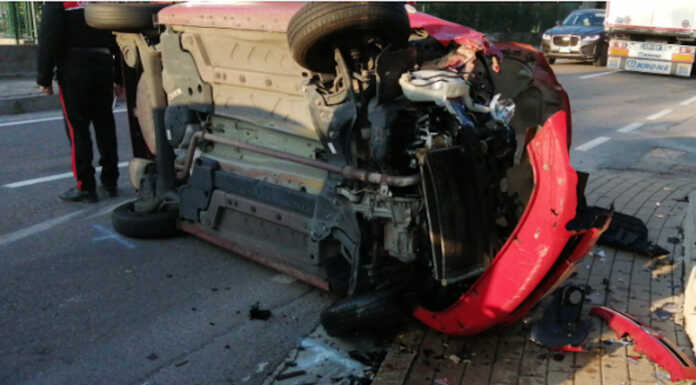 Airuno. Scontro tra due auto, una si ribalta: due feriti lievi