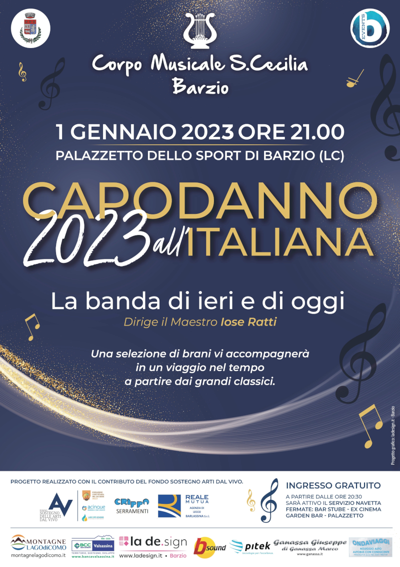 Locandina Concerto Capodanno Corpo musicale Santa Cecilia