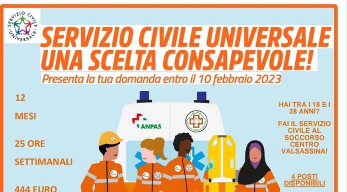 4 posti disponibili per il Servizio Civile presso il Soccorso Centro Valsassina Soccorso Centro Valsassina Servizio Civile 2023