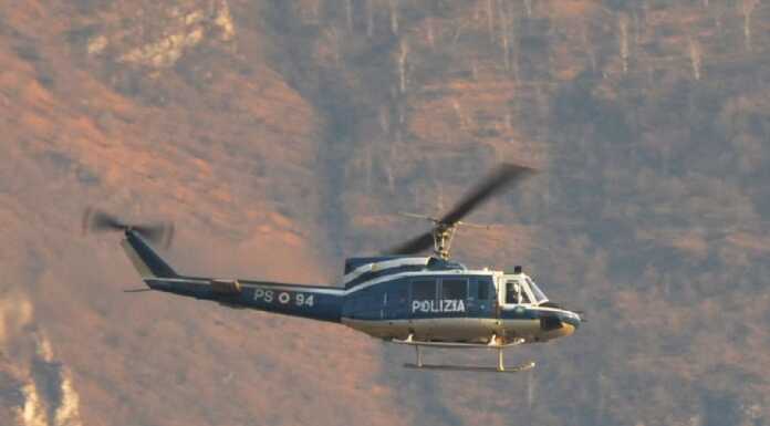 Elicottero della Polizia sorvola Lecco, solo un volo di addestramento
