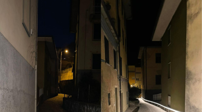 Perledo. Nuova illuminazione a led nella frazione di Olivedo Via dei Platani a Olivedo, Perledo