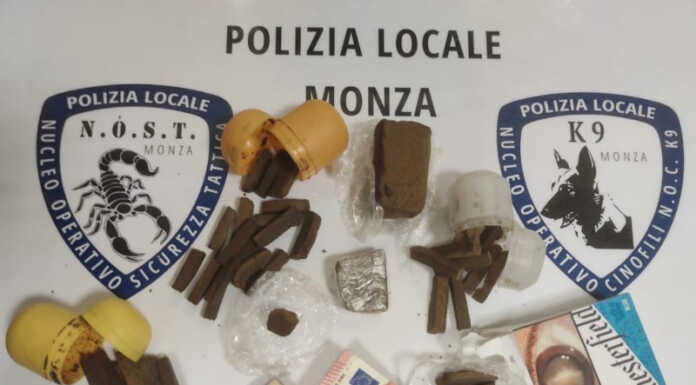 Monza. Arrestato un 25enne per spaccio di stupefacenti Stupefacenti sequestro Polizia Locale Monza