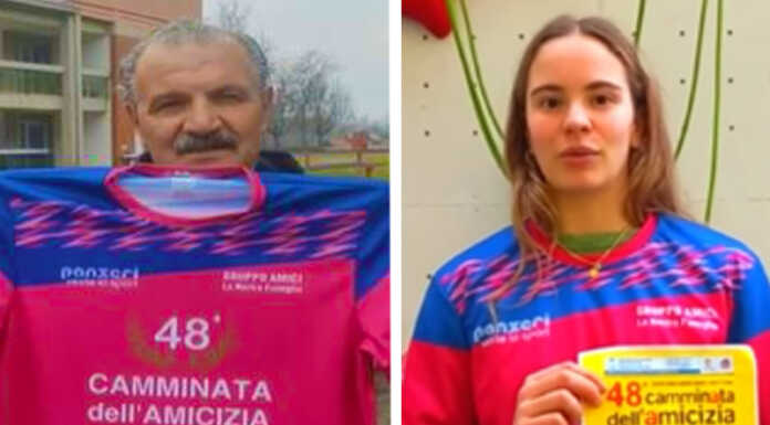 La Camminata dell’Amicizia: Meo Sacchetti e Beatrice Colli testimonial Meo Sacchetti e Beatrice Colli testimonial della Camminata dell'Amicizia