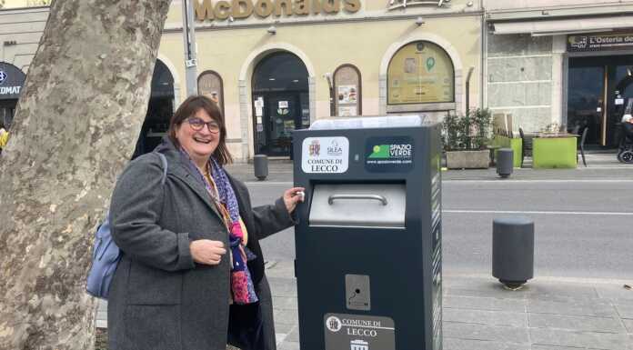 Lecco. Un nuovo cestino ‘intelligente’ sul lungolago cestino smart bin lecco