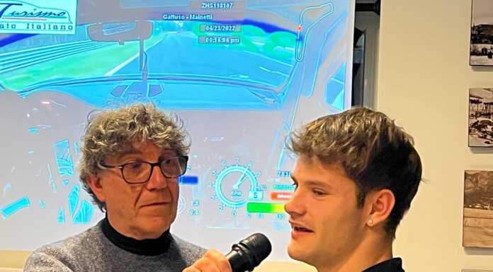 Ospite del Panathlon Club Lecco il pilota Lamborghini Alessandro Mainetti Oscar Malugani e Alessandro Mainetti