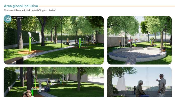 Mandello, il parco giochi Rodari si rinnova e diventa ‘inclusivo’