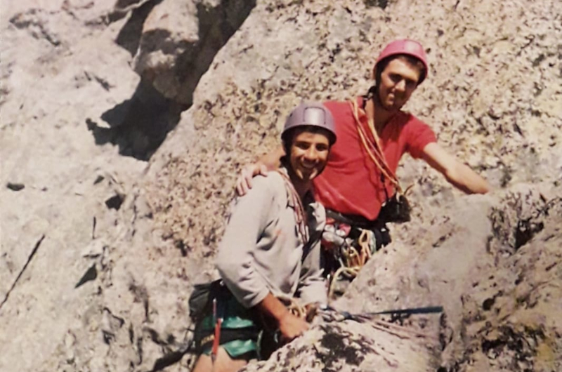 Una scalata di oltre 25 anni fa Carlo e Sandro sullo spigolo Vinci al Cengalo