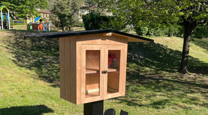 Valmadrera. Nel parco di via Casnedi una nuova casetta per i libri Casetta libri parco via Casnedi valmadrera