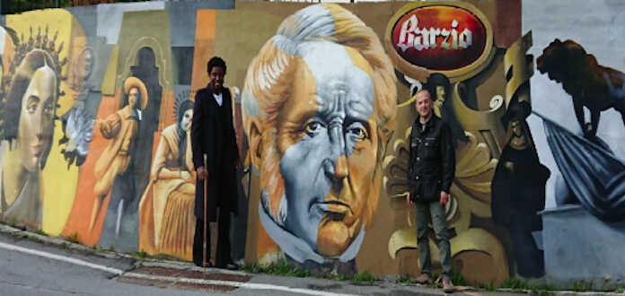 Barzio: recuperato il murales dedicato al Manzoni