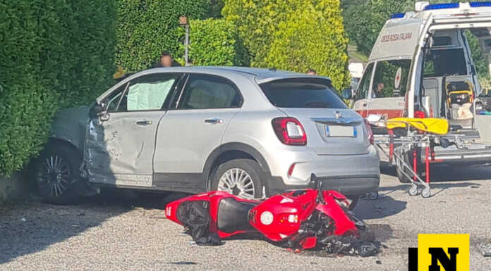 Grave incidente a Suello, coinvolte auto e moto Suello incidente auto moto