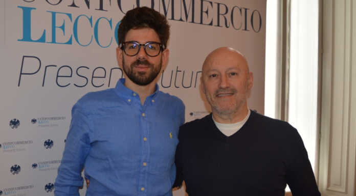 Mattia Maddaluno confermato presidente dei giovani di Confcommercio Lecco assemblea giovani maddaluno + riva