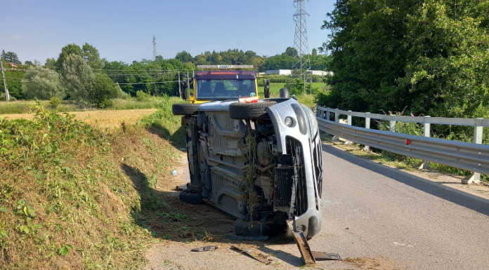 Merate: si ribalta con l’auto. Soccorso 59enne