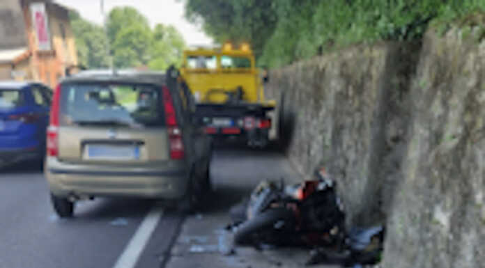Olginate: violento scontro auto moto lungo la Sp 72