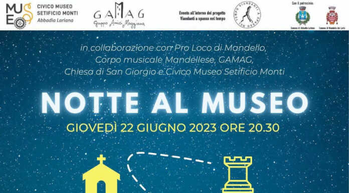 Mandello. Ritorna ‘Notte al Museo’: primo appuntamento giovedì Notte al Museo 2023 Locandina