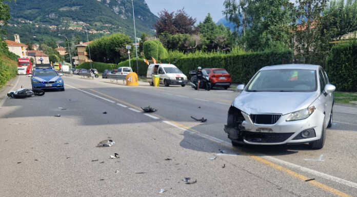 Garlate. Scontro auto moto lungo la Sp 72: due feriti