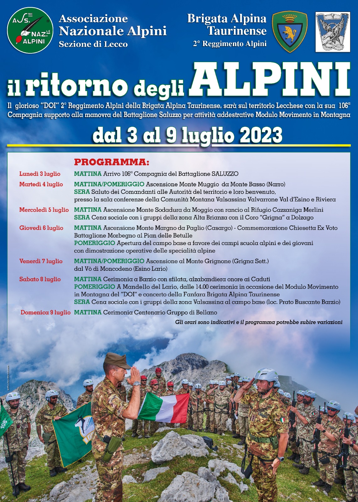 programma corretto Taurinense a Lecco