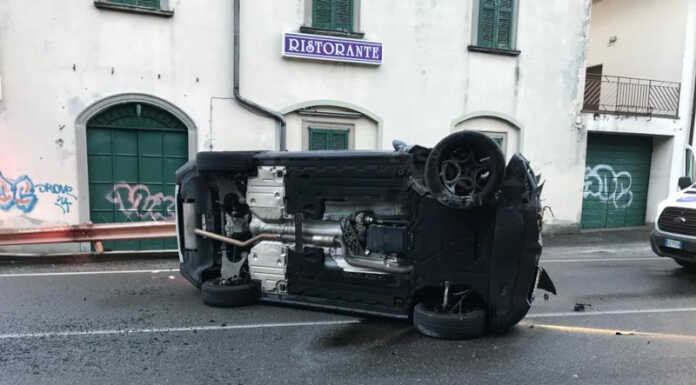 Incidente a Suello. Auto si ribalta lungo la Como – Lecco Suello incidente