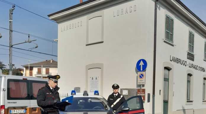 Diciottenne denunciato per rapine, incendio auto e danneggiamenti carabinieri lurago lambrugo