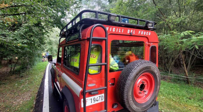 Caduta sulla ciclabile a Primaluna, soccorsa una persona vigili del fuoco ciclabile Primaluna