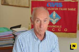 Il presidente dell'Avis Provinciale di Lecco Bruno Manzini