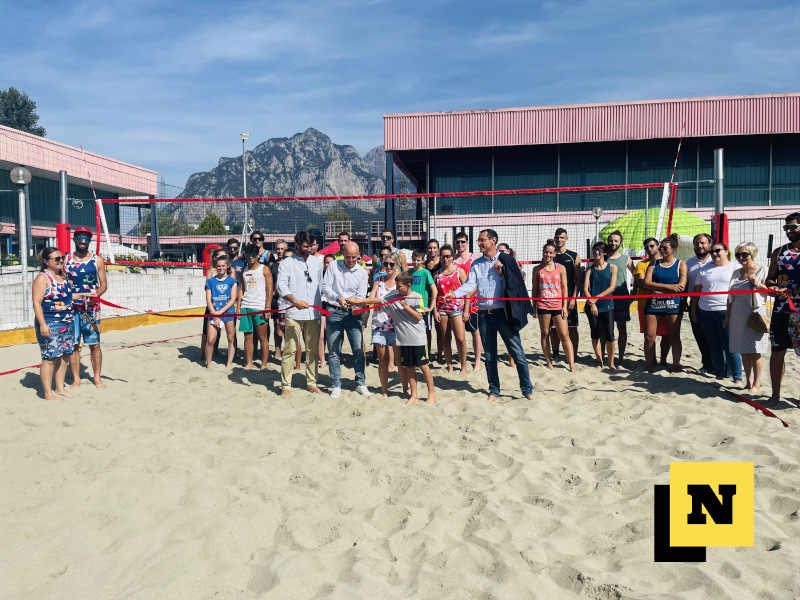 Inaugrazione e taglio del nastro dei due campi di beach volley al Centro Sportivo di Lecco "Al Bione"