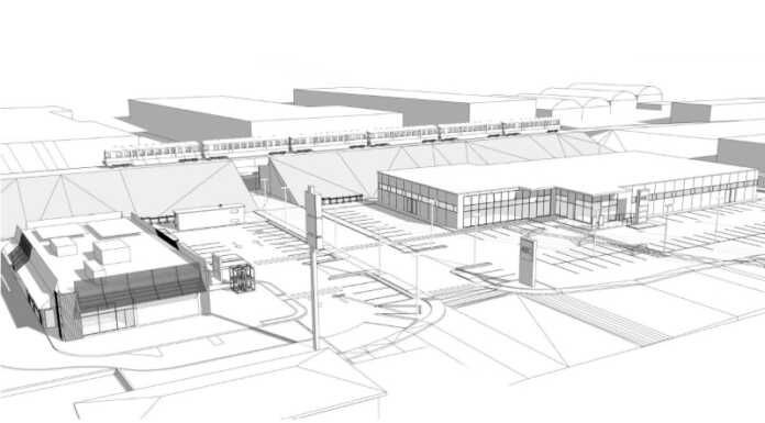 Calolziocorte. Un fast food e un supermercato a Sala nell’ex area Celca Il rendering con il fast food a sinistra, il supermercato a destra e al centro il nuovo sottopasso