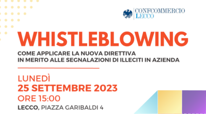 Illeciti in azienda: Confcommercio Lecco spiega come segnalarli Seminario whistleblowing