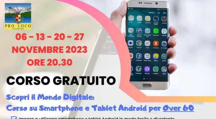 Calolzio. Corso gratuito per Over 60 sull’utilizzo di smartphone e tablet Corso Pro Loco Calolzio
