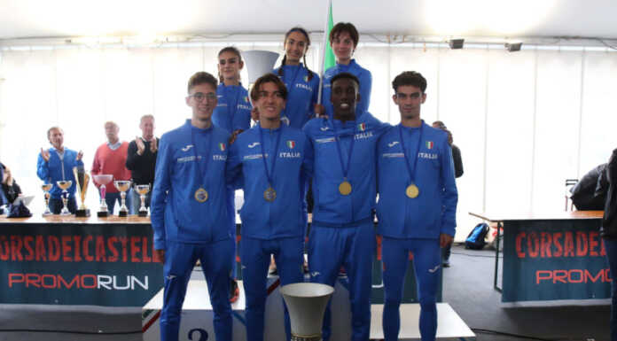 Gli atleti azzurri Under 23 vincono la 7^ Corsa dei Castelli Gara internazionale a Trieste (foto Diecisettanta-Promorun)