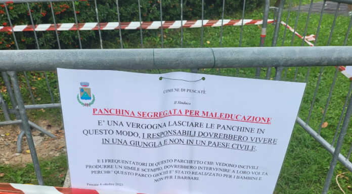 Pescate. Al Parco Torrette: “Panchina segregata per maleducazione” Panchina segregata per maleducazione Pescate