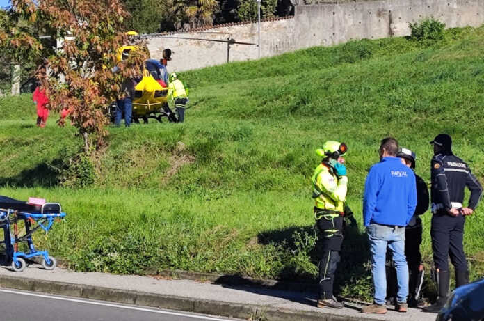 Rotonda Pagnano Incidente a Merate elicottero