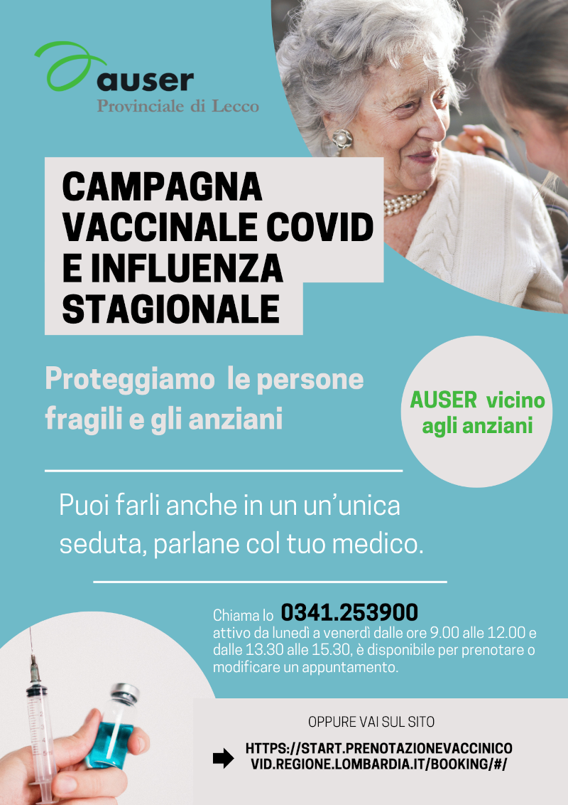 Locandina campagna vaccinale Auser Covid