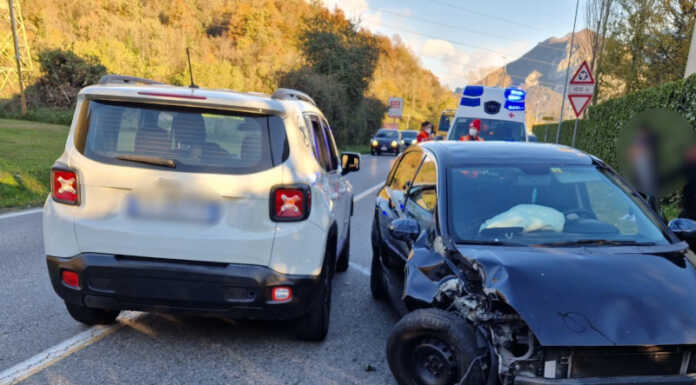 Brutto incidente sulla Provinciale 72 a Olginate, due persone ferite Incidente Olginate 24 novembre