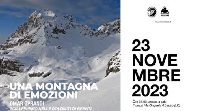 Cai Lecco e scialpinismo: nuovo appuntamento con ‘Una montagna di emozioni’ Scialpinismo Cai Lecco una montagna di emozioni