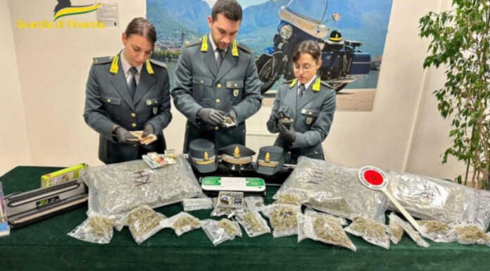 Lecco. In possesso di 5 kg di marijuana, coppia arrestata Guardia di Finanza Lecco arresto possesso marijuana