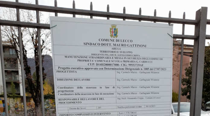 Scuola Carducci: “I lavori saranno terminati per l’inizio delle lezioni” Lecco scuola primaria Carducci inizio lavori