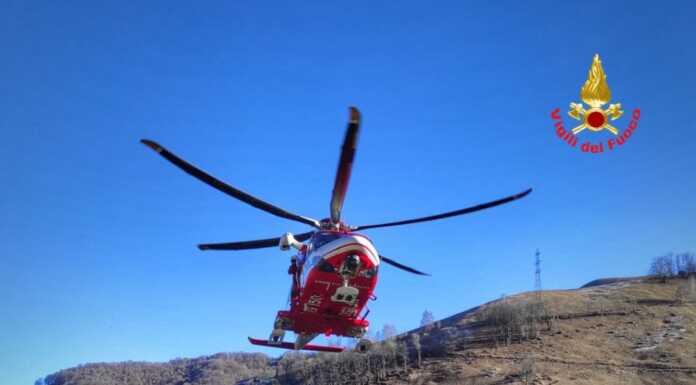 In difficoltà sul Resegone, l’elicottero dei Vigili del Fuoco in soccorso a un escursionista