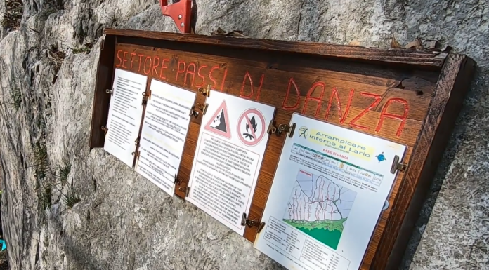 Chiuso momentaneamente il sentiero che porta alla falesia “Promesse al Sole” falesia passi di danza abbadia lariana