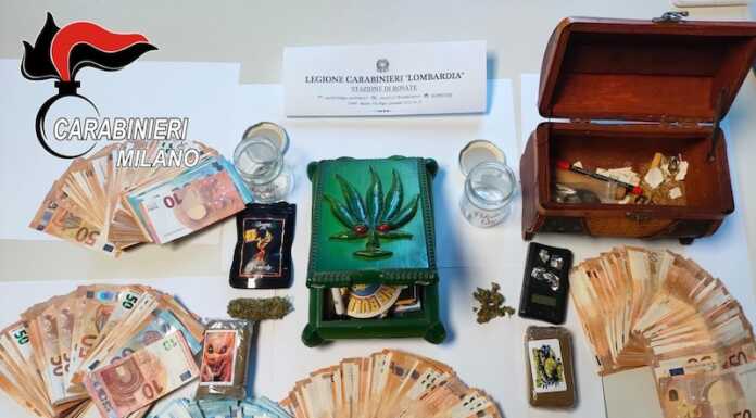 Droga e quasi 20 mila euro in casa, arrestato pregiudicato 39enne droga cc milano