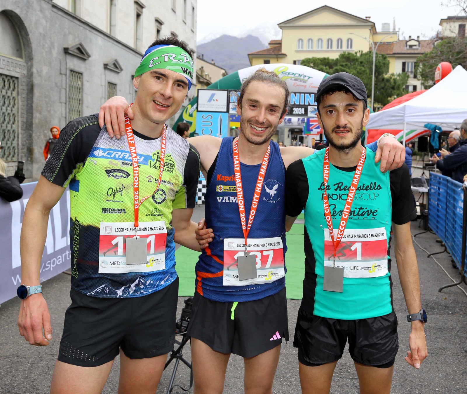 Il podio maschile. Da sinistra Mattia Gianola, Davide Perego e Andrea Elia
