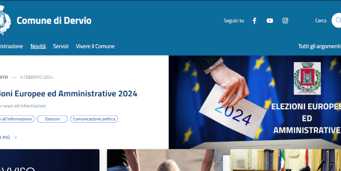 Nasce il nuovo sito Internet del Comune di Dervio Nuovo sito Comune Dervio