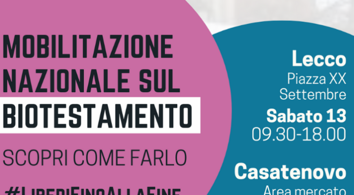 In Piazza XX Settembre un evento per la mobilitazione nazionale sul biotestamento