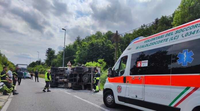 Brivio, violento scontro tra un’auto e un camioncino, 4 feriti