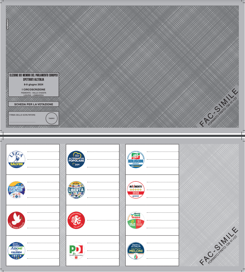 elezioni europee fac simile scheda elettorale