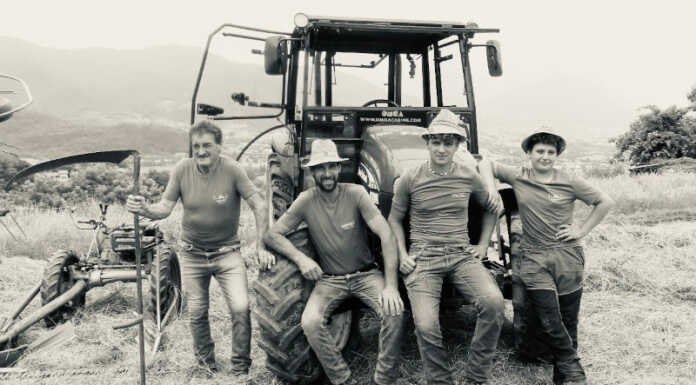 Monte Marenzo. Famiglia Losa, tre generazioni con la passione per l’agricoltura Da sinistra, nonno Dario, il figlio Emanuele e i nipoti Tomas e Cristian