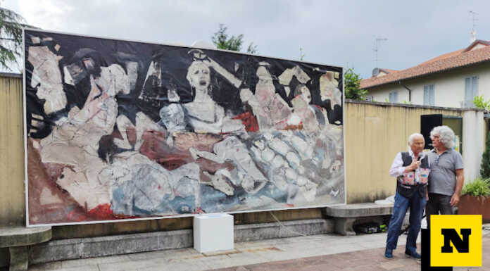 Osnago: il dolore dei bimbi di Gaza nella tela del maestro Freddi a “La voce del corpo”