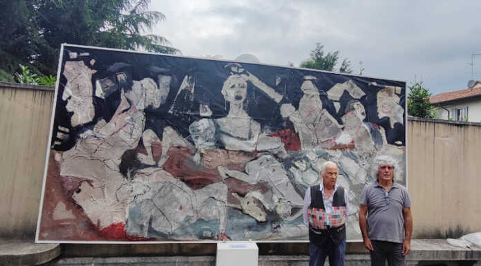 La maxi tela “Gaza” di Bruno Freddi sarà esposta in maniera permanente a Osnago