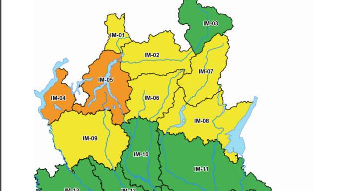 Allerta meteo arancione per rischio temporali forti